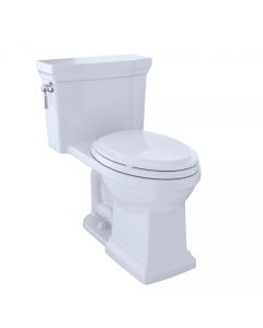 Toto MS814224CEFRG#01 Promenade® II One-Piece Elongated 1.28 GPF Universal Height Toilet with CEFIONTECT and Right-Hand Trip Lever in Cotton White