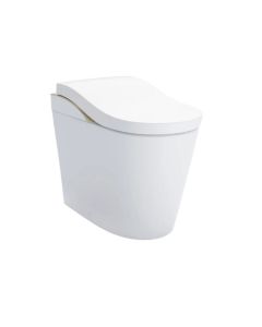 Toto MS8732CUMFG#01N Neorest LS 0.8 / 1.0 GPF Floor Mounted Dual Flush One Piece Smart Bidet Toilet in Cotton with Seat and Nickel Trim