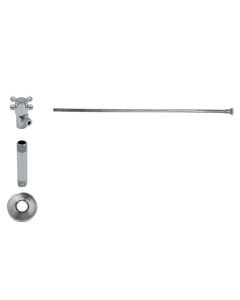 Mountain Plumbing MT4800X-NL/ULB Toilet Supply Kit - Brass Cross Handle with 1/4 Turn Ceramic Disc Cartridge Valve (MT4001X-NL) - Angle, Flat Head Riser in Unlacquered Brass