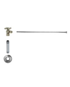 Mountain Plumbing MT483BX-NL/SG Toilet Supply Kit - Brass Cross Handle with 1/4 Turn Ball Valve (MT616-NL) - Angle, Flat Head Riser in Satin Gold