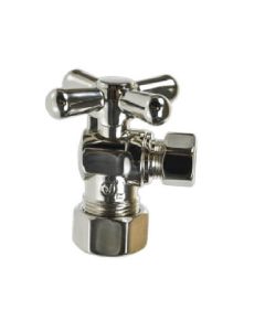 Mountain Plumbing MT621-NL/SG Brass Cross Handle with 1/4 Turn Ball Valve - Lead Free - Angle (1/2" Compression) in Satin Gold