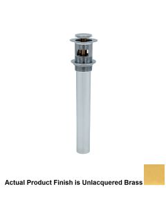 Mountain Plumbing MT741/ULB EZ-CLICK™ Soft Touch Round Bathroom Sink Drain with Overflow in Unlacquered Brass