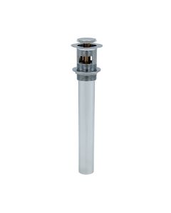 Mountain Plumbing MT741W EZ-CLICK™ Soft Touch Round Bathroom Sink Drain with Overflow in White