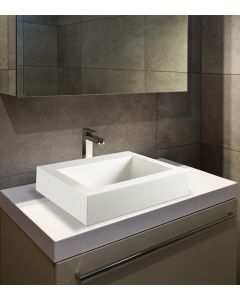 MTI MTCS700-WH-MT Boutique Collection Metro Single Solid Surface Above Counter/ Undermount Lavatory Basin in White Matte