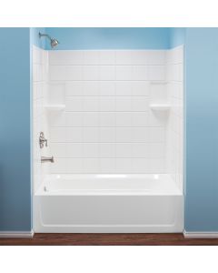 Mustee 670WHT Fiberglass Bathtub Walls in White