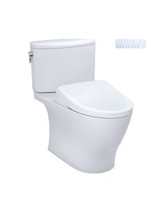 Toto MW4424726CEFGA#01 Nexus® Elongated Washlet®+ S7 1.28 GPF Floor Mounted Two Piece Toilet with EWATER+ Contemporary Auto Flush Bidet Seat in Cotton White 