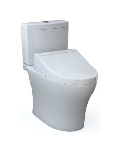 Toto MW4463084CEMFGN#01 Aquia® IV Elongated WASHLET®+ C5 1.28/0.9 GPF Two Piece Toilet with Premist and Ewater+ Wand Cleaning in Cotton White