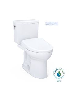 Toto MW4544726CUFGA#01 Drake® II Elongated 1G® Washlet®+ S7 1.0 GPF Two-Piece Toilet wth EWATER+ Contemporary Auto Flush Bidet Seat in Cotton White