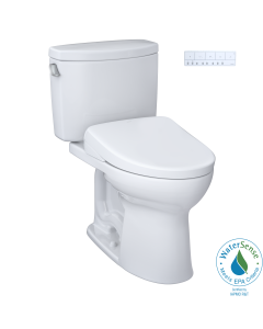 Toto MW4544736CEFG#01 Drake® II WASHLET®+  1.28 GPF Two-Piece Elongated Toilet and WASHLET®+ S7A Contemporary Bidet Seat in Cotton White