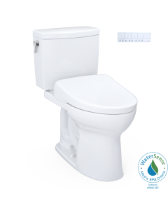 Toto MW4544736CUFGA#01 Drake® II WASHLET®+ 1G® 1.0 GPF Two-Piece Elongated Toilet with Auto Flush WASHLET®+ S7A Contemporary Bidet Seat in Cotton White