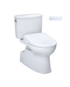 Toto MW4744726CEFG#01 Vespin® II Elongated Washlet®+ S7 1.28 GPF Two-Piece Toilet with EWATER+ Contemporary Bidet Seat in Cotton White