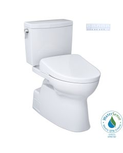 Toto MW4744726CUFG#01 Vespin® II Elongated 1G® Washlet®+ S7 1.0 GPF Two-Piece Toilet with EWATER+ Contemporary Bidet Seat in Cotton White
