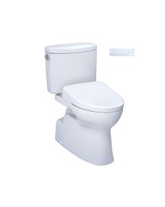 Toto MW4744736CEFGA#01 WASHLET®+ Vespin® II 1.28 GPF Two-Piece Elongated Toilet with Auto Flush WASHLET®+ S7A Contemporary Bidet Seat in Cotton White
