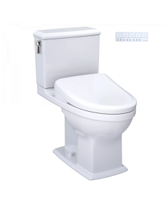 Toto MW4944724CEMFGA#01 Connelly® Elongated Washlet® + S7 0.9/1.28 GPF Floor Mounted Dual Flush Two-Piece Toilet with EWATER+ Contemporary Auto Flush Bidet Seat in Cotton White