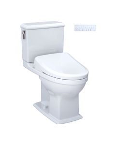 Toto MW4944734CEMFG#01 Connelly® Elongated Washlet+ S7A 0.9/1.28 GPF Floor Mounted Dual Flush Two-Piece Toilet with Ewater+ Wand Cleaning  in Cotton White