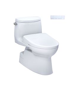 Toto MW6144726CEFG#01 Carlyle® II Elongated Washlet®+ S7 1.28 GPF One-Piece Toilet with EWATER+ Contemporary Bidet Seat in Cotton White