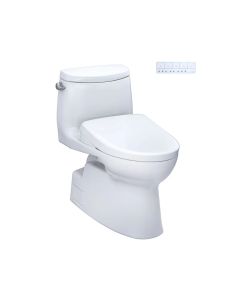 Toto MW6144736CEFG#01 Carlyle® 1.28 GPF One Piece Elongated Chair Height Toilet with Washlet+ S7A Auto Open Bidet Seat, Tornado Flush, CEFIONTECT, EWATER+, and PREMIST in Cotton White