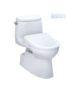 Toto MW6144736CEFGA#01 Carlyle® II 1.28 GPF One Piece Elongated Chair Height Toilet with Washlet S7A Auto Open Bidet Seat, Tornado Auto Flush, CEFIONTECT, EWATER+ and PREMIST in White