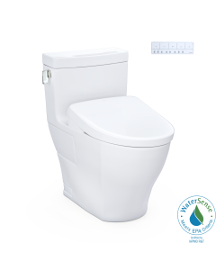Toto MW6244736CEFGA#01 Legato® 1.28 GPF One-Piece Elongated Toilet with Auto Flush WASHLET®+ S7A Contemporary Bidet Seat in Cotton White