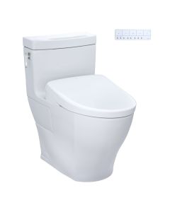 Toto MW6264736CEFG#01 Aimes® 1.28 GPF One Piece Elongated Chair Height Toilet with Washlet+ S7A Auto Open Bidet Seat in Cotton