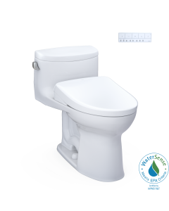 Toto MW6344726CEFG#01 Supreme® II Elongated Washlet®+ S7 1.28 GPF One-Piece Toilet with EWATER+ Contemporary Bidet Seat in Cotton White