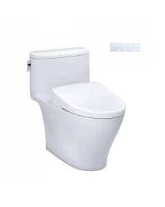 Toto MW6424726CUFGA#01 Nexus® Elongated 1G® Washlet®+ S7 1.0 GPF One-Piece Toilet with EWATER+ Contemporary Auto Flush Bidet Seat in Cotton White