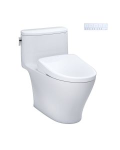 Toto MW6424736CEFG#01 Nexus® 1.28 GPF One-Piece Elongated Toilet with WASHLET S7A Contemporary Bidet Seat in Cotton White