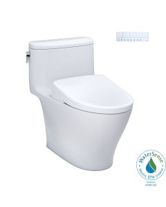Toto MW6424736CUFG#01 Nexus® 1 GPF One Piece Elongated Chair Height Toilet with Washlet+ S7A Auto Open Bidet Seat, Tornado Flush, CEFIONTECT, EWATER+, PREMIST, and Light