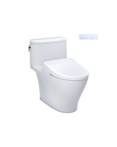 Toto MW6424736CUFGA#01 Nexus® One Piece Elongated Chair Height Toilet with Washlet+ S7A Auto Open Bidet Seat, Tornado Auto Flush, CEFIONTECT, EWATER+, PREMIST and Light in Cotton White