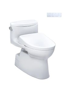 Toto MW6444726CEFG#01 Carolina® II Elongated Washlet+ S7 1.28 GPF One-Piece Toilet with EWATER+ Contemporary Bidet Seat in Cotton White