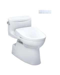 Toto MW6444736CEFG#01 Carolina II 1.28 GPF 28-3/8" Depth One Piece Elongated Toilet and Washlet+ S7A in Cotton 
