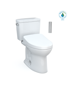 Toto MW7763056CEFG#01 Drake WASHLET+ Two-Piece Elongated 1.28 GPF Universal Height TORNADO FLUSH Toilet with S550e Bidet Seat in Cotton White