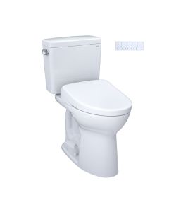 Toto MW7764726CEFG#01 Drake® Elongated Washlet®+ S7 1.28 GPF Two-Piece Toilet with EWATER+ Contemporary Bidet Seat in Cotton White