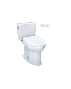 Toto MW7764726CEFG.10#01 Drake® Elongated Washlet®+ S7 1.28 GPF 10" Rough-In Two-Piece Toilet with EWATER+ Contemporary Bidet Seat in Cotton White