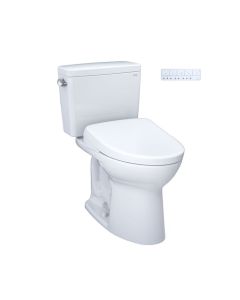 Toto MW7764726CEFGA.10#01 Drake® WASHLET®+ 1.28 GPF Two-Piece Elongated Universal Height Toilet and S7 Contemporary Bidet Seat with Auto Flush in Cotton White