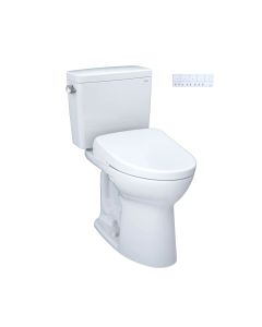 Toto MW7764726CEG#01 Drake® Elongated Washlet®+ S7 1.28 GPF Two-Piece Toilet with EWATER+ Contemporary Bidet Seat in Cotton White