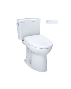 Toto MW7764726CEGA#01 Drake® Elongated Washlet®+ S7 1.28 GPF Two-Piece Toilet with EWATER+ Contemporary Auto Flush Bidet Seat in Cotton White
