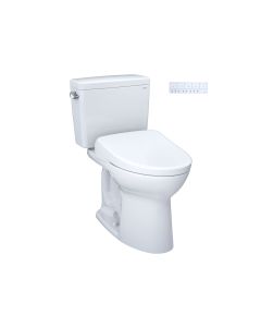 Toto MW7764726CSFG.10#01 Drake® Elongated Washlet®+ S7 1.6 GPF 10" Rough-In Two-Piece Toilet with EWATER+ Contemporary Bidet Seat in Cotton White 