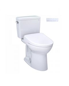 Toto MW7764726CSFGA#01 Drake® Elongated Washlet®+ S7 1.28 GPF Two-Piece Toilet with EWATER+ Contemporary Auto Flush Bidet Seat in Cotton White