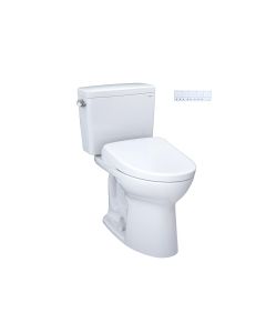 Toto MW7764736CEFG#01 Drake® WASHLET®+ 1.28 GPF Two-Piece Elongated Universal Height Toilet with S7A Contemporary Bidet Seat in Cotton White