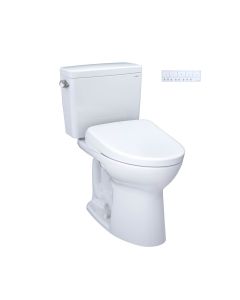 Toto MW7764736CEFGA.10#01 Drake® WASHLET®+ 1.28 GPF Two-Piece Elongated Universal Height Toilet and S7A Contemporary Bidet Seat with Auto Flush in Cotton White