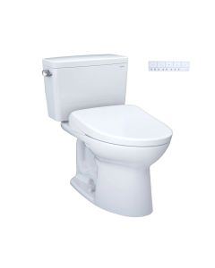 Toto MW7764736CEG#01 Drake® WASHLET®+ 1.28 GPF Two-Piece Elongated  Toilet with S7A Contemporary Bidet Seat in Cotton White