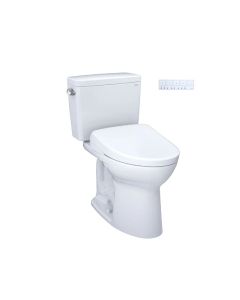 Toto MW7764736CEGA#01 Drake® WASHLET®+ 1.28 GPF Two-Piece Elongated  Toilet and S7A Contemporary Bidet Seat with Auto Flush in Cotton White