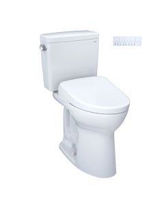 Toto MW7764736CSFG#01 Drake® WASHLET®+ 1.6 GPF Two-Piece Elongated Universal Height Toilet with S7A Contemporary Bidet Seat in Cotton White