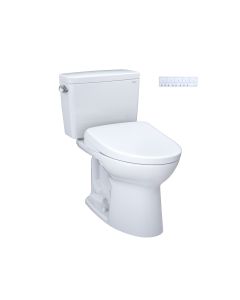 Toto MW7764736CSFG.10#01 Drake® Elongated Washlet®+ S7A 1.6 GPF 10" Rough-In Two-Piece Toilet with EWATER+ Contemporary Bidet Seat in Cotton White