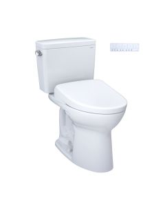Toto MW7764736CSFGA.10#01 Drake® WASHLET®+ 1.6 GPF Two-Piece Elongated Universal Height Toilet and S7A Contemporary Bidet Seat with Auto Flush in Cotton White