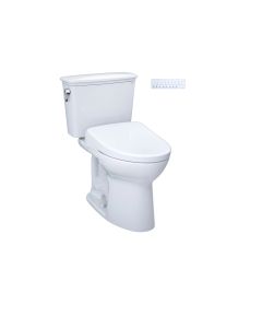 Toto MW7864726CEFG.10#01 Drake® Elongated Transitional Washlet®+ S7 1.28 GPF 10" Rough-In Two-Piece Toilet with EWATER+ Contemporary Bidet Seat in Cotton White