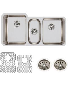 Elkay ELUH4020DBG SS 40x20.5x9.8 Triple Under MT Sink Kit