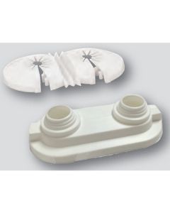 Ecostyle RV-12550 2 Pipe Rigid Escutcheon Rectangular Plate in White