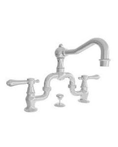 Newport Brass 1030B/26 Chesterfeild 9-1/3 Inch Double Handle Widespread Lavatory Bathroom Faucet With Metal Lever Handles In Polished Chrome